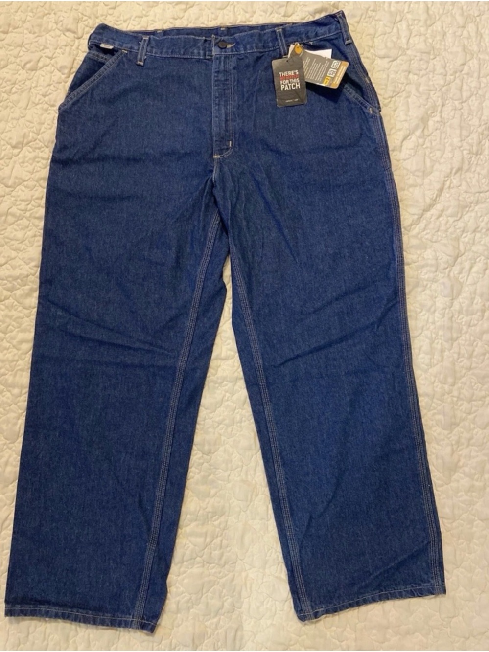 Carhartt Men's Straight Leg Jeans in Dark Blue Denim